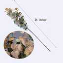 UiiziC Artificial Leaf Stem Flower Little Lotus Branches Fake 6pcs 24" Plastic Plants for Vase Stuffing Arrangement Garland Wedding Bouquets Home Centerpieces Decor (Frost-Green and Beige White)