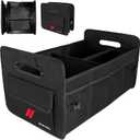 Car Trunk Organizer for Dodge Charger Durango Challenger Collapsible 2 Compartment Automotive Storage Box with Handle Non Slip Bottom Sturdy Side Walls for Dodge Accessories (Red)