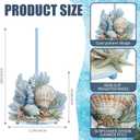Shimeyao Beach Seashell Metal Paper Towel Holder Ocean Seashell Coral Starfish Kitchen Decor Accessories Large Metal Towel Holder Stand Coastal Decor for Kitchen Bathroom Home
