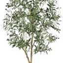 FEELEAD 7ft Olive Trees Artificial Indoor - Tall Faux Olive Tree 7 feet (84") with Pot, Fake Plants Natural Olive Branches and Realistic Leaves Olive Silk Tree for Home Office Decor