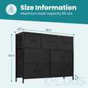 OLIXIS Dresser for Bedroom with 7 Fabric Drawers Storage Organizer Closet Chest Clothes Cabinet Vertical Dresser for Living Room Entryway Hallway,Black, 11.8"D x 39.4"W x 30"H