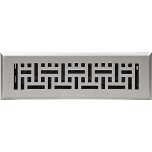 Hartford Ventilation Floor Register 2 x 10 - Decor Vent Cover for Home - Heavy Duty Metal Design with Scratch Resistant Finish - Smooth Glide Damper (1, Brushed Nickel)