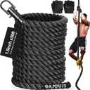 Climbing Rope 1.5 Inch Diameter 10/15 / 20/30 Feet Length Gym Climbing Rope for Workout Fitness & Strength Training, Gym Rope, Exercise Climbing Rope in Black for Adults Outdoor & Indoor
