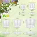 12/10/8/6/4 Inch Clear Nursery Pots with Drainage and Saucers, 20 Pack Large Clear Plastic Nursery Pots for Plants, Seedling Plant Pots for Repotting and Growing Plants, Flowers & Vegetables, 4/6/8/10/12 inch-20pcs