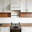 QOGRISUN 5 Pack Solid Brass Cabinet Pulls, 3-3/4 Inch Hole Center, Brushed Matte Gold Square Drawer Handles, Modern Brass Hardware for Kitchen Dresser Bathroom Cupboard Furniture