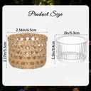 2 Pack Wicker Rattan Woven Tea Light Candle Holder Kit Rustic Handcraft Rattan Woven Candle Holder with Glass Cup Vintage Tealight Farmhouse Votive Candlestick Decor for Dining Wedding