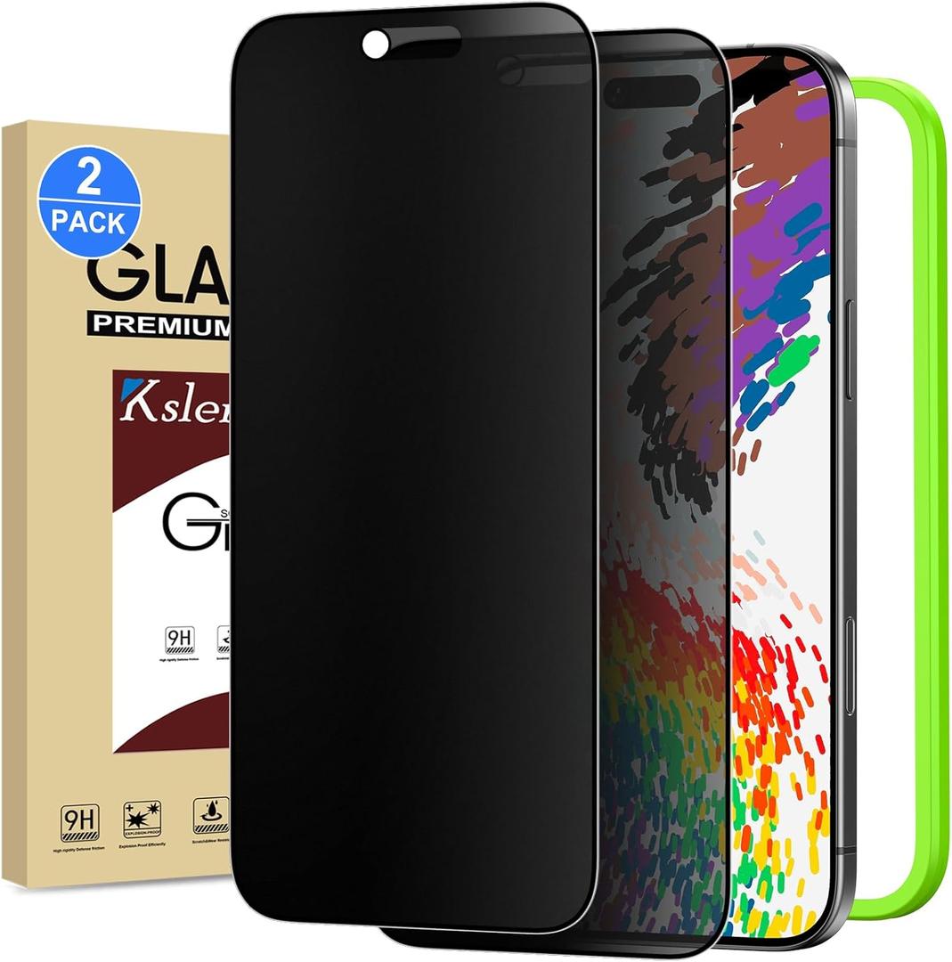2 Pack Matte Privacy Screen Protector for iPhone Air / 17 Air 6.5-inch with Installation Frame, Full Coverage Anti-Spy Anti-Glare 9H Tempered Glass Film, Case Friendly