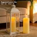 5" x 14" Large Waterproof Outdoor Flameless Candles Battery Operated LED Pillar Candles for Indoor Outdoor Lanterns, Ivory, Long Lasting, Set of 2