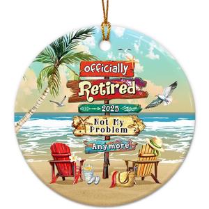 Retirement Christmas Ornament 2025  Unique Retirement Gift for Women Men, Nurses, Teachers  Appreciation Farewell Gift for Coworkers, Boss, Manager  Ceramic Retired Ornament Keepsake