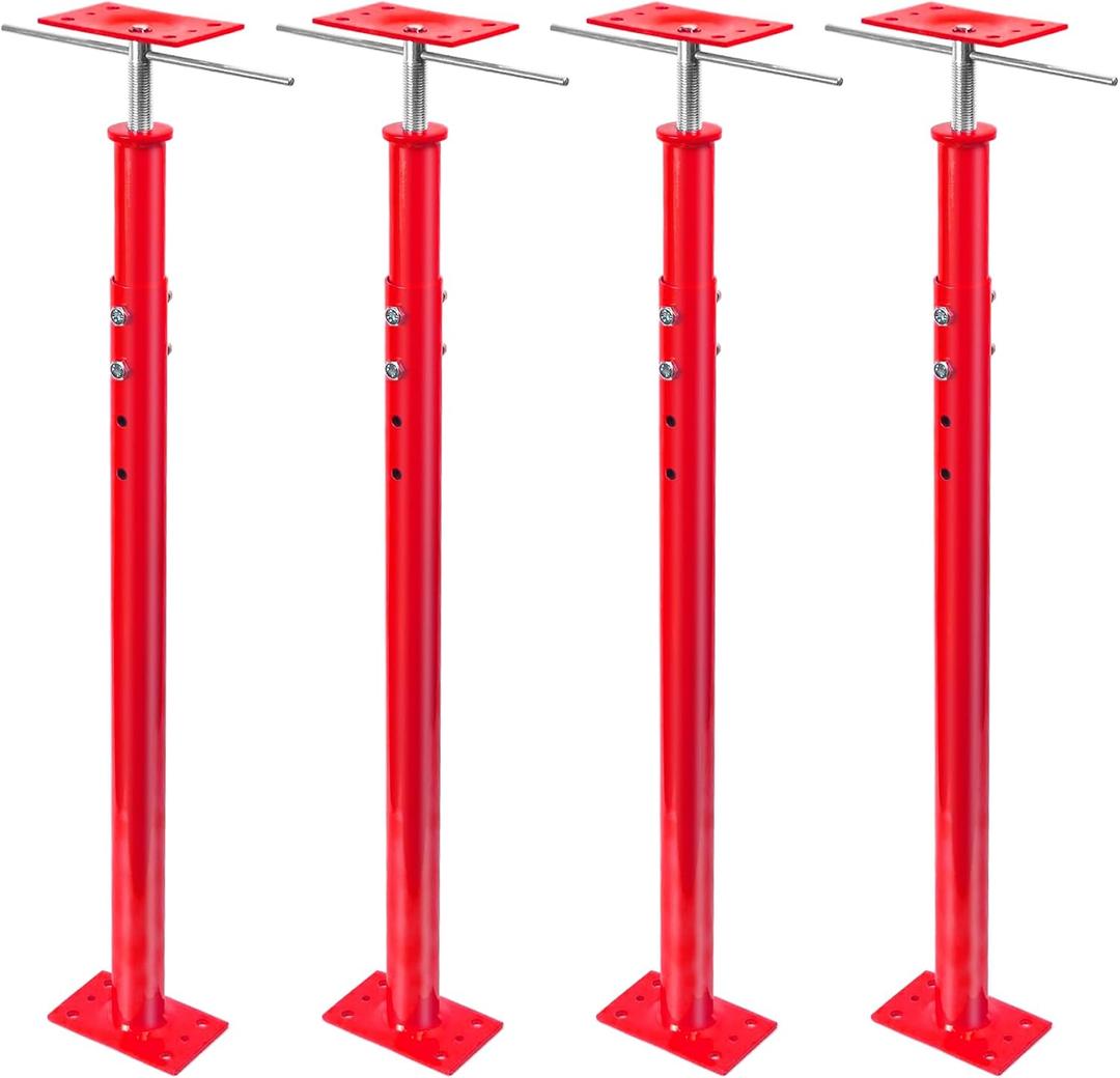 31"-63" House Floor Jack, 4 Pack House Jacks for Lifting and Leveling | 18000 lbs Max Load Capacity Per Unit, Floor Jack Post Pole Jacks, Adjustable Support Beam Basement Leveling House Jack