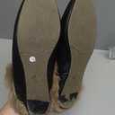 Arqa Fur Mules for Women Comfortable Leather Buckle Mule Flats Furry Padded Backless Loafers Casual Slides Shoes (Black Fur, US 11)