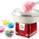 Nostalgia Cotton Candy Machine - Retro Cotton Candy Machine for Kids with 2 Reusable Cones, 1 Sugar Scoop, and 1 Extractor Head  Red