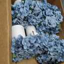 Flower Table Centerpieces - Set of 6 Floral Arrangement Artificial Wedding Hydrangeas Floral Arrangement with Rustic Metal Vase for Bridal Tea Party Event Decorations - Dusty Blue