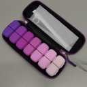 Weekly Pill Organizer, 7 Day Travel Medicine Pill case with Moisture-Proof Silicone Lid, AM PM Daily Pill Organizer 2 Times a Day for Vitamins & Supplements, Pocket-Size Pill Case(Purple)