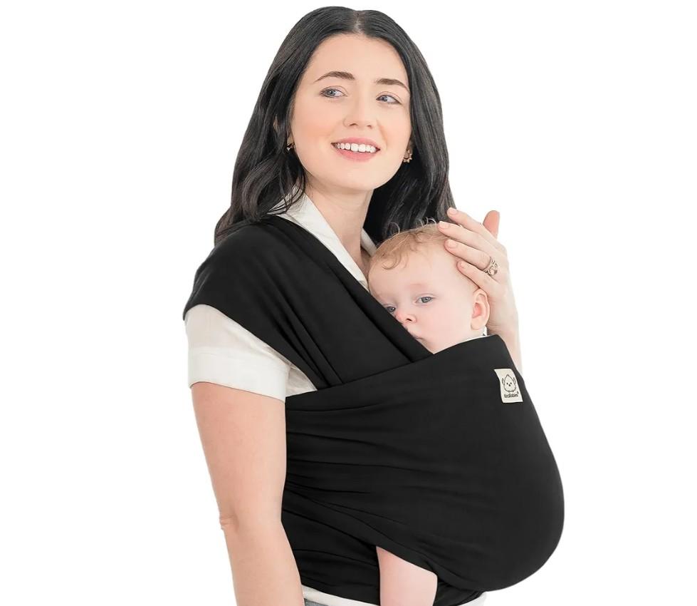 KeaBabies Baby Wrap Carrier  All in 1 Original Baby Carrier Newborn to Toddler Sling, Easy to Wear, Hands Free Bonding, Lightweight, Breathable Infant Wraps (Trendy Black)