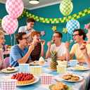 120 Pcs Gingham Ice Cream Cups 12 oz Disposable Easter Paper Cups Pastel Gingham Party Cup Bulk Blue Purple Yellow Red Snack Bowls for Easter Holiday Birthday Picnic BBQ Wedding Tea Party Supplies