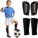 Syhood Soccer Shin Guards for Kids Youth Teens Adults Shin Pads and Sock Sleeves for 3-15 Years Old Children Boys Girls Protection Gear EVA Cushion Protection for Soccer Football Game (Small, Black)
