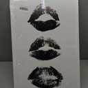 Black and White Painting Kiss Lips Wall Art Framed Woman Makeup Room Wall Art Fashion Preppy Dorm Trendy Print Poster Funky Girly Bathroom Decor