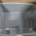 Amazon Basics Large Cat Litter Box with High Sides, Open Top for Easy Access, Includes Scoop with Storage, 19" x 15" x 11.75", Grey/Beige