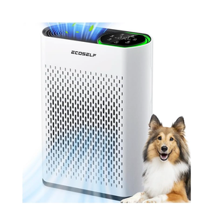 Air Purifier for Large Room, Cleans 2,400 ft² in 30 Mins, 3-Stage True HEPA, 360° Airflow, Large Touch Display Control, Real-Time Air Quality (PM2.5) Display, Ultra-Quiet 20dB Sleep Mode, HAP602 White