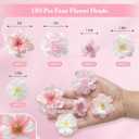 180Pcs Mini Fake Flower Heads Pink Small Silk Faux Flower Heads Artificial Rose Daisy Multicolor Flowers Bulk for Cake Crafts DIY Graduation Cap Wedding Hair Dresses Wreath Party Home Decor