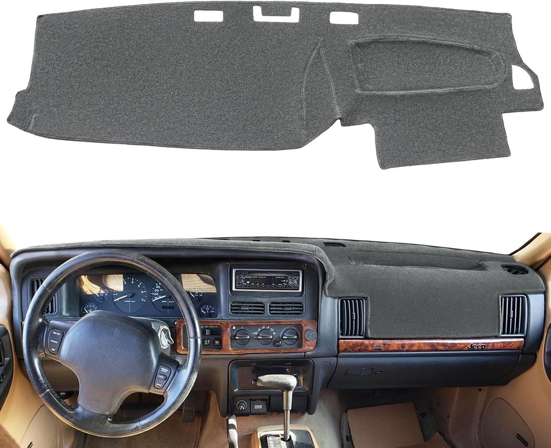 Dash Cover Mat Custom Fit for Jeep Grand Cherokee Dashboard Pad Cap Carpet Protector K278 (Dark Gray)