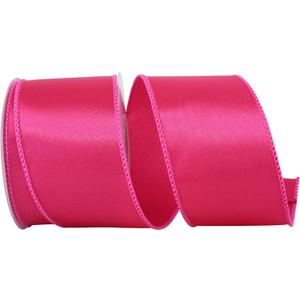 Reliant Ribbon 92575W-222-40F Satin Value Wired Edge Ribbon, 2-1/2 Inch X 10 Yards, Fuchsia