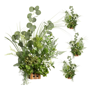 Ling's moment Free-Standing Wedding Aisle Runner Flowers, White Green, 4pcs