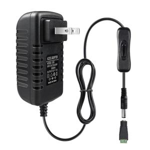 12V Power Supply, 12 Volt 3A 36W DC Power Supply with On Off Switch, Black Switching LED Power Adapter, AC 110V to 12V Wall Wart Transformer Plug for LED Strip Lights with 5.5/2.1 DC Female Connector