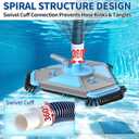 1-1/2 Pool Vacuum Hose With Swivel Cuff, 20FT x 1.5 Inch Pool Cleaner Hose | Flexible Cleaner Hose; Above Ground & Inground Pools; Pool Vacuum & Skimmer Systems; Kink Reduction; PE/EVA Construction