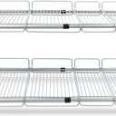 Surpahs 2 Tier Under Sink Expandable Shelf Organizer, Storage Rack (Silver)
