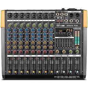 Bomaite KA8 Professional 8-Channel Mixer Audio Interface with Digital USB, MP3, Bluetooth Input, and 48V Phantom Power – Ideal for DJs, Churches, Schools, and Parties – Pro Level Performance Bomaite KA8 Professional 8-Channel Mixer Audio Interface with Digital USB, MP3, Bluetooth Input, and 48V Phantom Power – Ideal for DJs, Churches, Schools, and Parties – Pro Level Performance