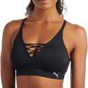 PUMA Women's Seamless Padded Sports Bra (X-Large, Black/Metallic)