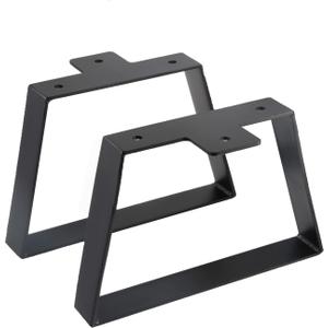 6 Inch Trapezoid Table Legs Black, DIY Furniture Metal Legs for Coffee Table, Bench Stool Cabinet Furniture Feet - Set of 2