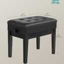 SONGMICS Adjustable Wooden Piano Bench Stool with Sheet Music Storage Black ULPB57H, 13.2"D x 21.6"W x 21.7"H