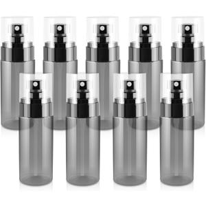 9Pack Small Spray Bottle, 2.7oz Black Plastic Fine Mist Mini Spray Bottles, Empty Refillable Travel Bottles for Hair, Cleaning, Salons, Planting, Skin Care