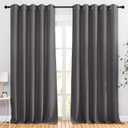 NICETOWN Blackout Curtains Panels for Bedroom - 3 Pass Microfiber Noise Reducing Thermal Insulated Solid Ring Top Blackout Window Drapes (2 Panels, 66 x 90 Inch, Gray) (Grey)