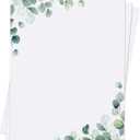 Roowest 150 Sheets Decorative Printer Paper Leaf Greenery Stationery Paper Decorative Printer Paper 8.5 x 11 Inch with Design Elegant Writing Paper for School Writing Home Office Supplies