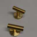 Vuzvuv Adhesive Brushed Gold Hooks, SUS304 Stainless Steel Self-Adhesive Towel Coat Robe Heavy Duty Waterproof Hook for Bathrooms Kitchen Hotel (2-Pack)