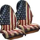 Car Seat Cover Protector Front Seats,for Gym Workout,Running,Swimming,Beach and Hiking,Waterproof Sweat Towel Bucket Seat Covers for Cars SUV Trucks (American Flag, 2Pcs)