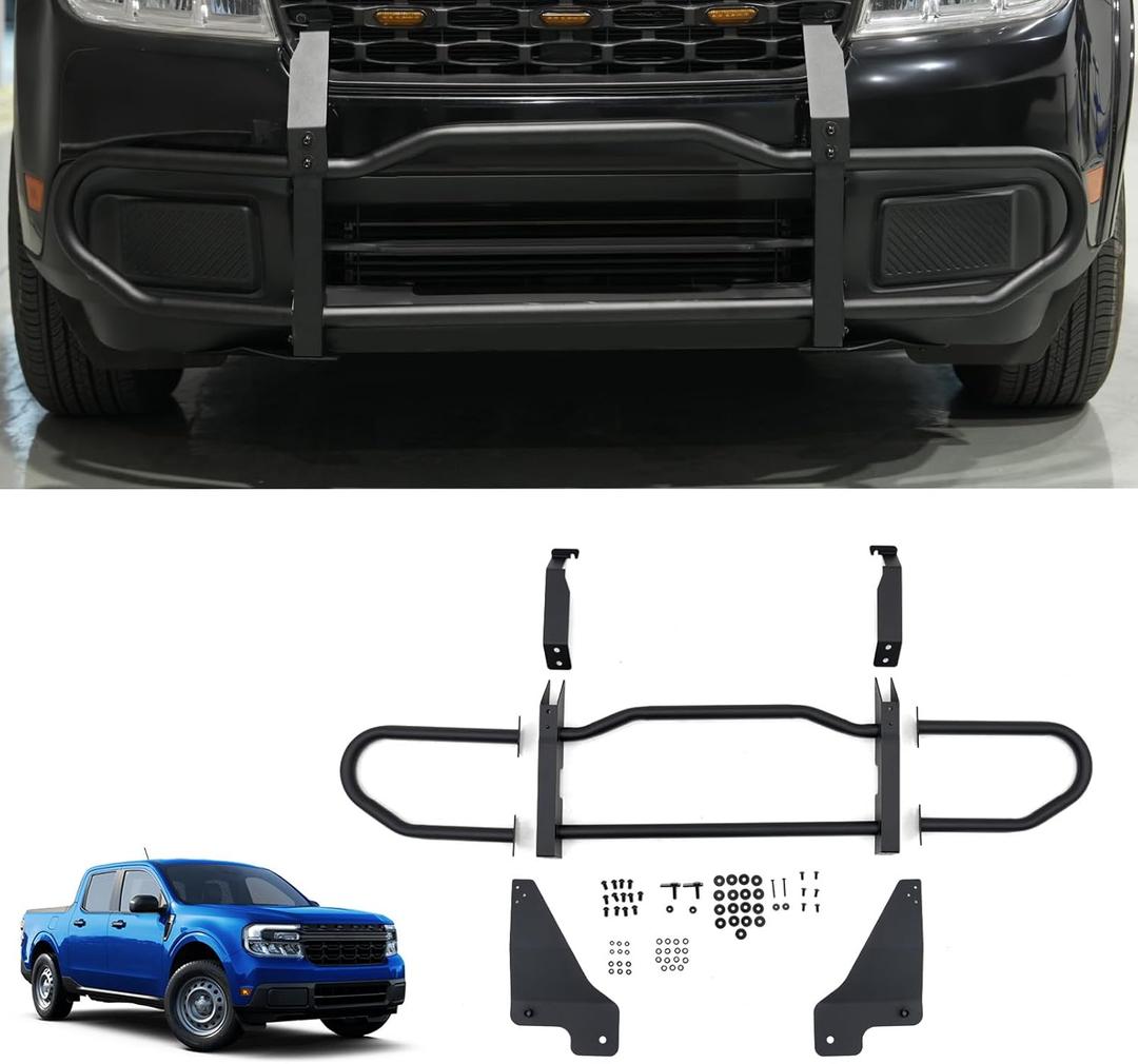 Bull Bar Compatible with 2022-2024 Ford Maverick XLT (Not for 2025) Front Bumper Carbon Steel Bolt-On Grill Bar Bumper Grille Brash Gurad for 2023 Maverick Accessories (Not for FX4 Package)