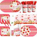 169pcs Strawberry Baby Shower Deorations Berry Sweet Plates Napkins Cups Tablecloths A Berry Sweet Baby is On The Way Paper Tableware Set Strawberry Party Supplies Serves 24 Guests