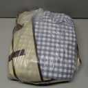 Silnuo Light Blue/White Plaid Ruffle Duvet Cover Queen Size,100% Washed Cotton 3 Pieces Shabby Checkered Chic Gingham Bedding Set Comforter Cover Set