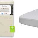 Simmons Kids SlumberTime Naturally 2-Stage Premium Plant-Based Soy Foam Baby Crib Mattress & Beautyrest Kids Fitted Crib Mattress Pad | Waterproof | 52 x 28 | Machine Washable, White