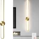 JAYMP Modern Wall Sconce 4000K Dimmable LED Wall Light Fixture, Hardwired Wall Lamp for Living Room, Dining Room, Bedroom, Hallway, Lobby, Entryway, 1 Pack (Brushed Gold, H110cm/43.3inch)