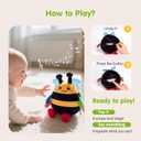 hahaland Tummy Time Bouncing Bee Toy for 6-12 Month, Musical Dancing Plush Bee Baby Toys 9 Month Old, Vibrating & Buzzing Bee Toy Gifts for 1 Year Old Boy & Girl