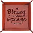 2 x Grandma Birthday Gifts from Granddaughter Grandson, Gift for Grandma Jewelry Ring Dish Blessed to have a grandma like you, Mother's Day Christmas Valentines Day Gifts for Grandma Nana (Grandma Tray)