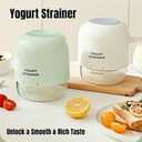 Greek Yogurt Strainer + Yogurt Strainer 4 Pressure Modes - BPA-Free Detachable Yogurt Press for Homemade Thick Yogurt & Cheese (White)