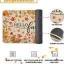 Baccessor Pumpkin Fall Kitchen Mats Set of 2, Pumpkin Floral Leaves Kitchen Rugs for Floor Low-Profile Farmhouse Fall Thanksgiving Home Decor 17x29 and 17x47 Inch