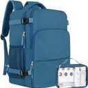 Travel Backpack, Carry on Flight Approved Backpack with Multi-Pockets, TSA Waterproof 17.3inch Laptop Backpack, Personal Item Travel Bag for Men Women, Deep Blue (X-Large)